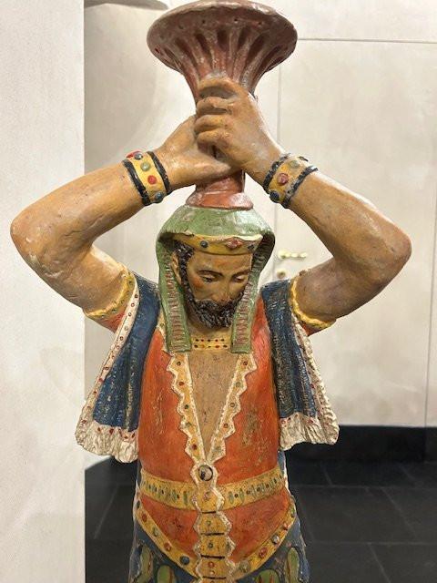 Coppia statue policrome in terracotta-photo-4