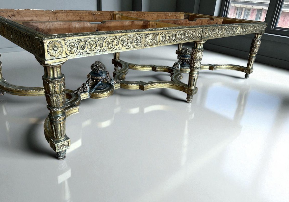 TAVOLO DA CENTRO IN LEGNO DORATO CON PIANO LASTRONATO