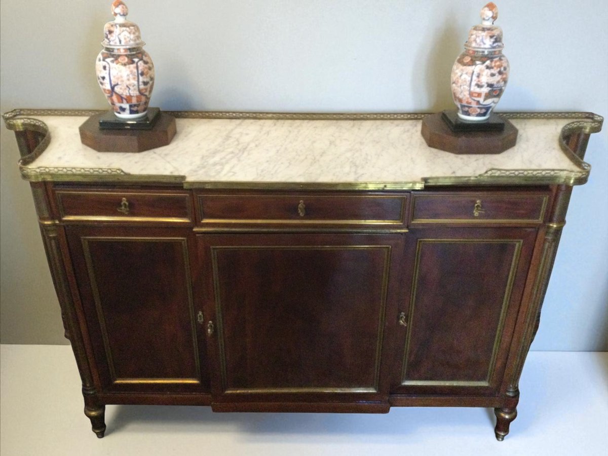CREDENZA DIRETTORIO SCANTONATA IN MOGANO-photo-4