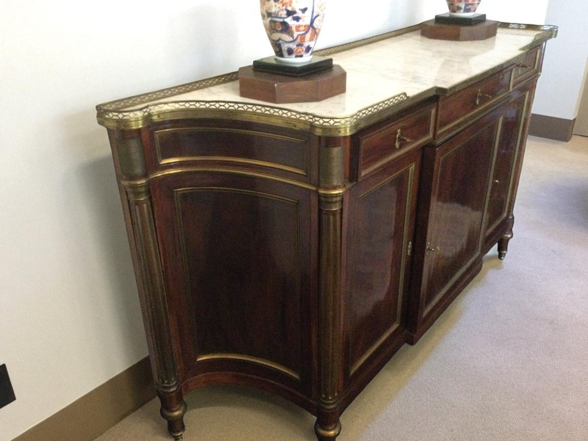 CREDENZA DIRETTORIO SCANTONATA IN MOGANO-photo-6