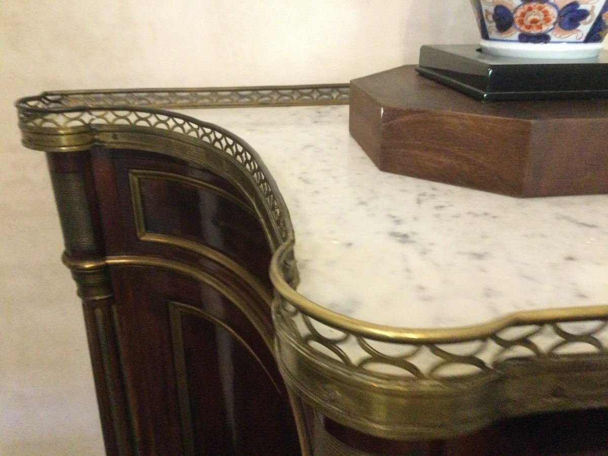 CREDENZA DIRETTORIO SCANTONATA IN MOGANO-photo-7