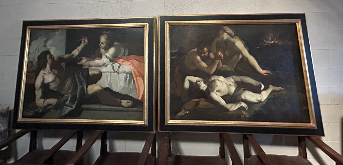 COPPIA DI DIPINTI XVII SEC