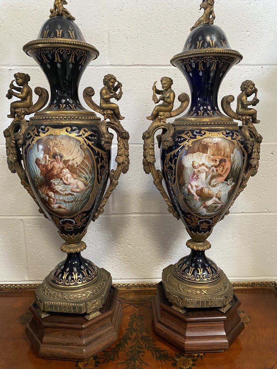 COPPIA DI VASI MANIFATTURA DI SEVRES -photo-1