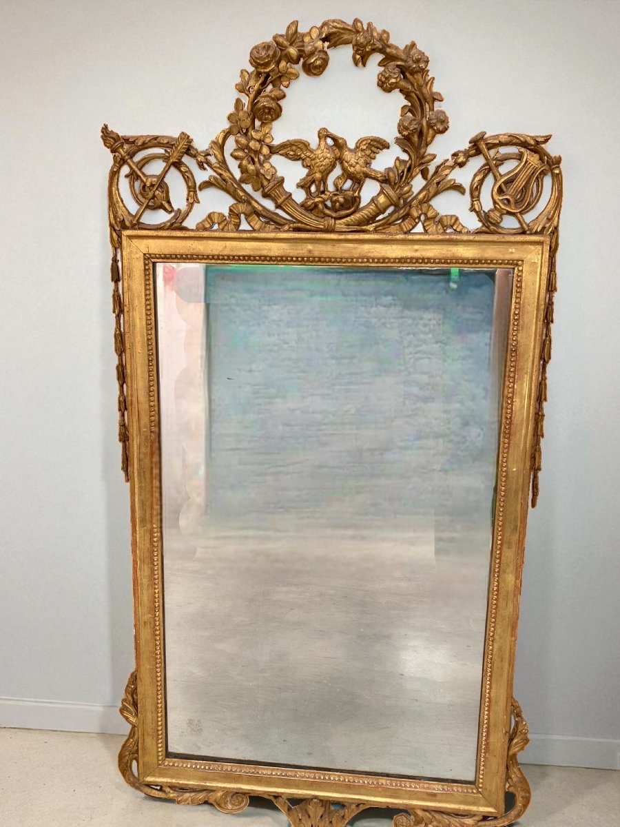 COPPIA DI SPECCHIERE NEOCLASSICHE IN LEGNO DORATO-photo-2