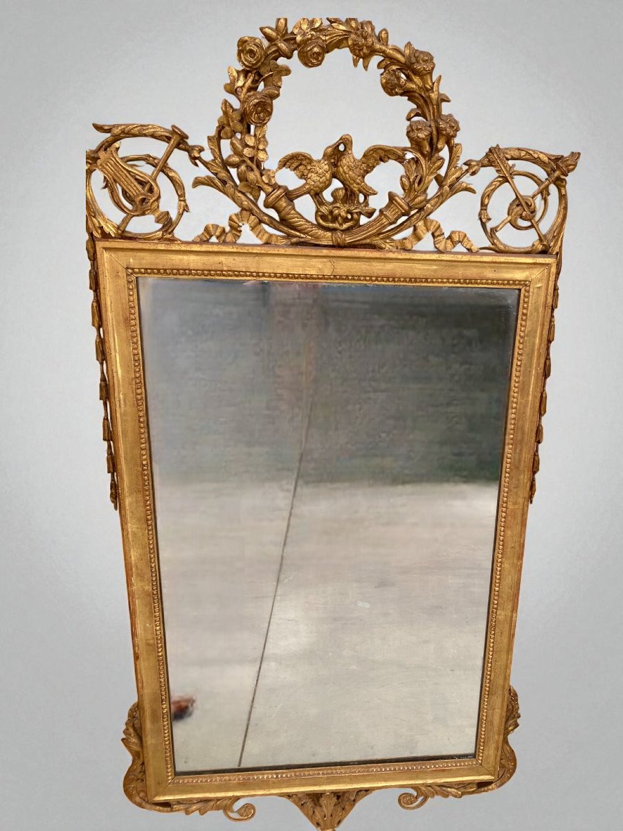 COPPIA DI SPECCHIERE NEOCLASSICHE IN LEGNO DORATO-photo-3