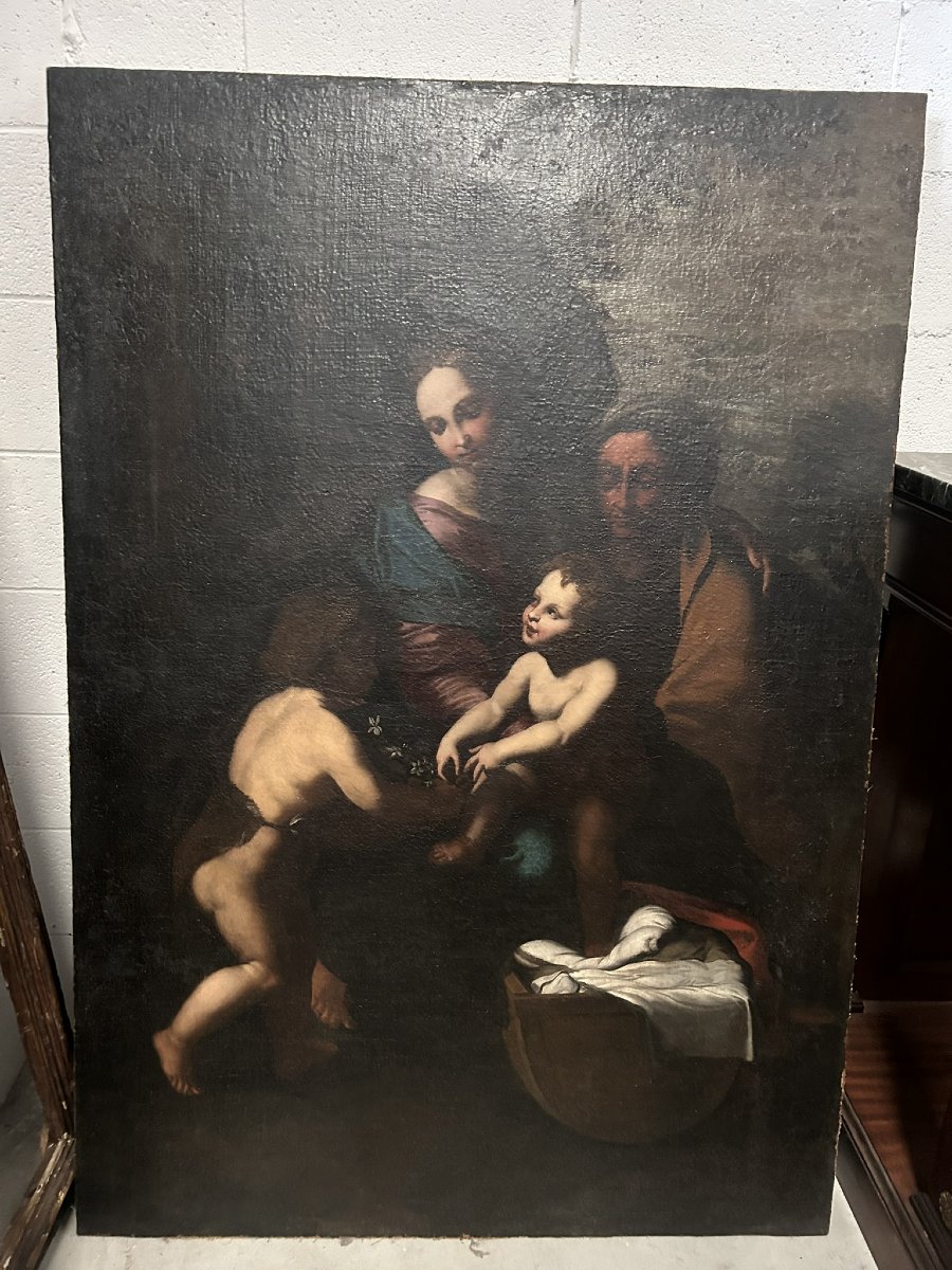 DIPINTO RAFFIGURANTE MADONNA CON BAMBINO SAN GIOVANNINO E SANTA ELISABETTA-photo-1