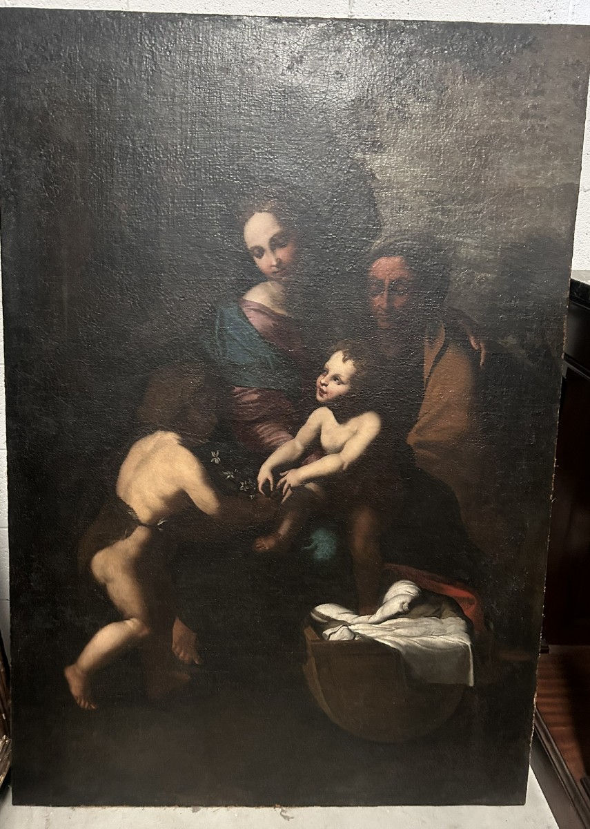 DIPINTO RAFFIGURANTE MADONNA CON BAMBINO SAN GIOVANNINO E SANTA ELISABETTA