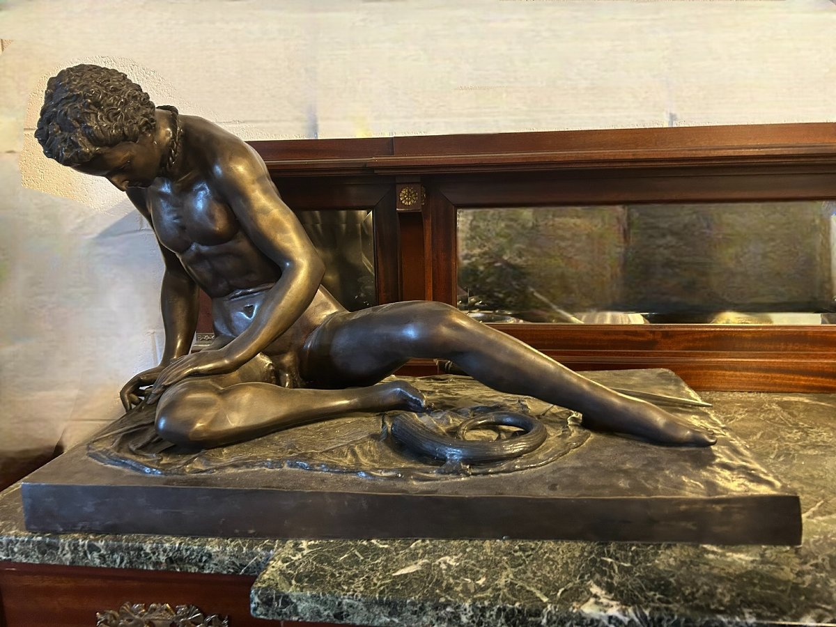 BRONZO DI GRANDI DIMENSIONI RAPPRESENTANTE GALATA MORENTE -photo-3