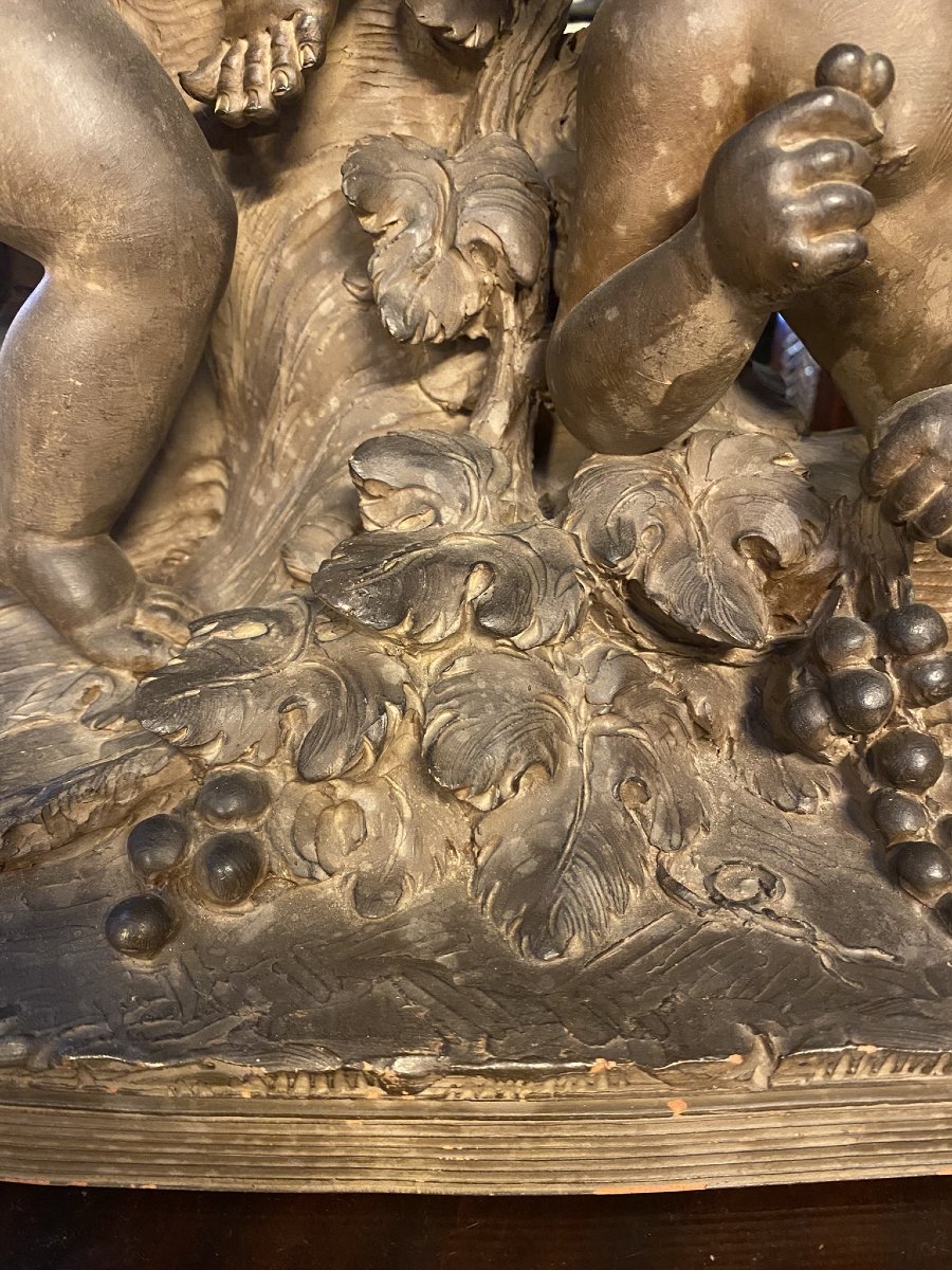 GRUPPO IN TERRACOTTA RAFFIGURANTE GIOCHI DI PUTTI-photo-3