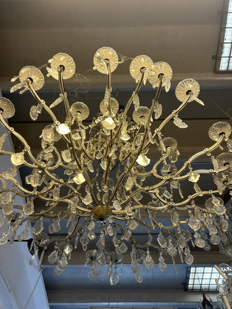 LAMPADARIO IN FERRO E CRISTALLO-photo-2