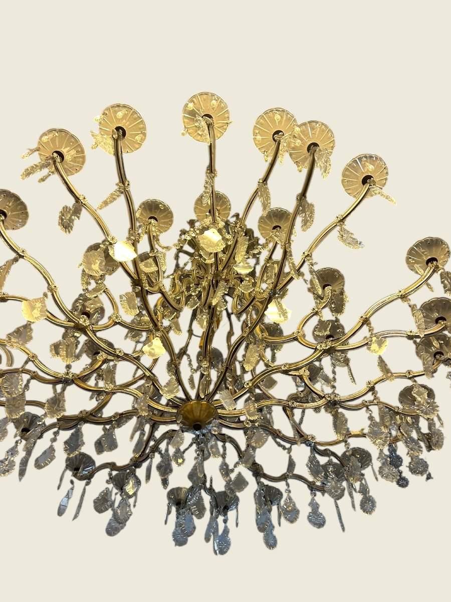LAMPADARIO IN FERRO E CRISTALLO-photo-2