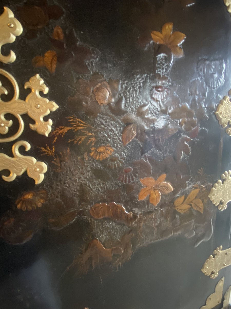 MONETIERE LACCATO A CINOISERIA INGHILTERRA XVIII SEC.(BASAMENTO XIX SEC.)-photo-4