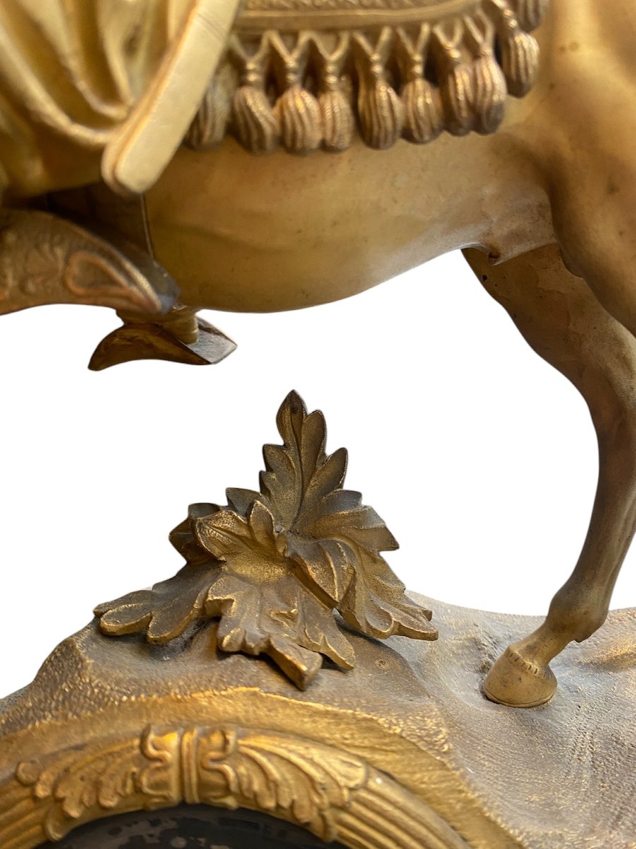 OROLOGIO IN BRONZO DORATO RAFF. PERSONAGGIO ORIENTALE A CAVALLO-photo-7