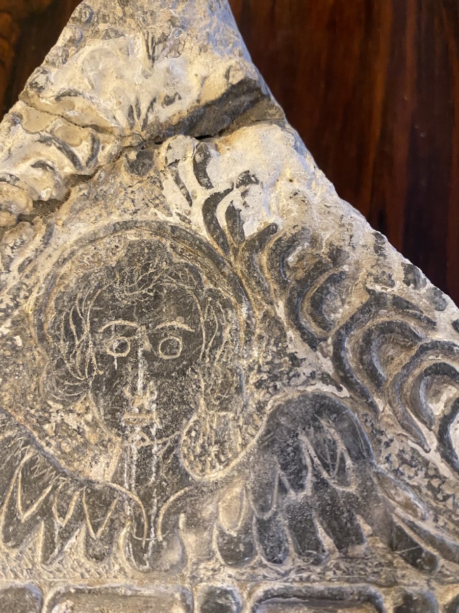 BASSORILIEVO IN ARDESIA CON RAPPRESENTAZIONE DI MEMENTO MORI XVI SEC-photo-6
