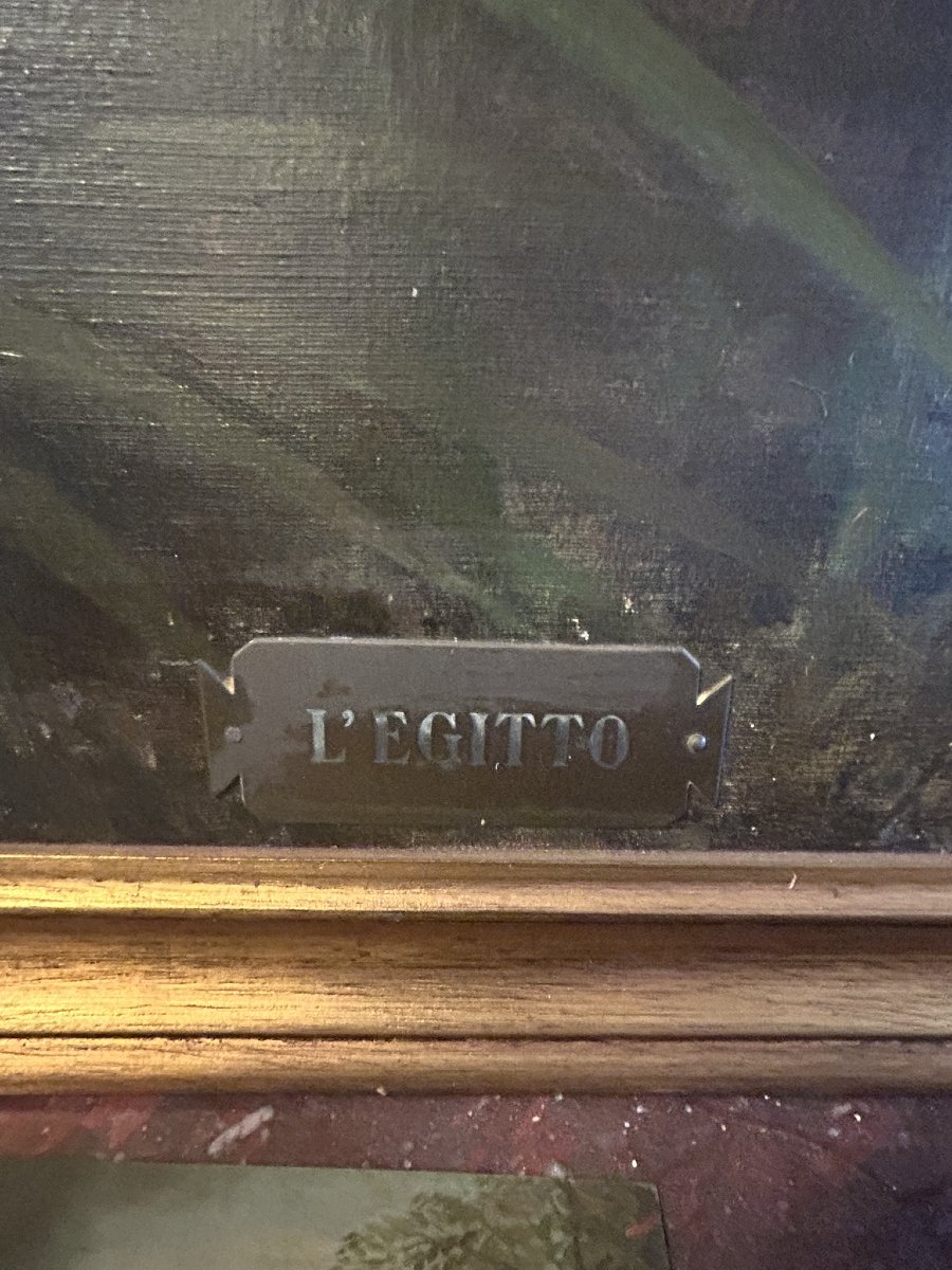 COPPIA DI DIPINTI INTITOLATI "EGITTO" E "L'ORECCHIO DI DIONISIO"-photo-2