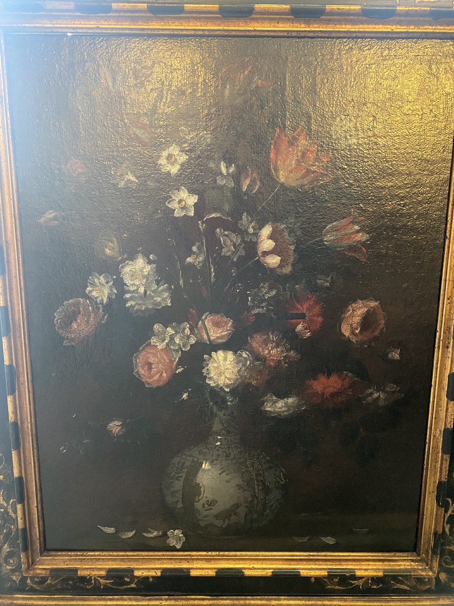 DIPINTO NATURA MORTA CON VASO DI FIORI