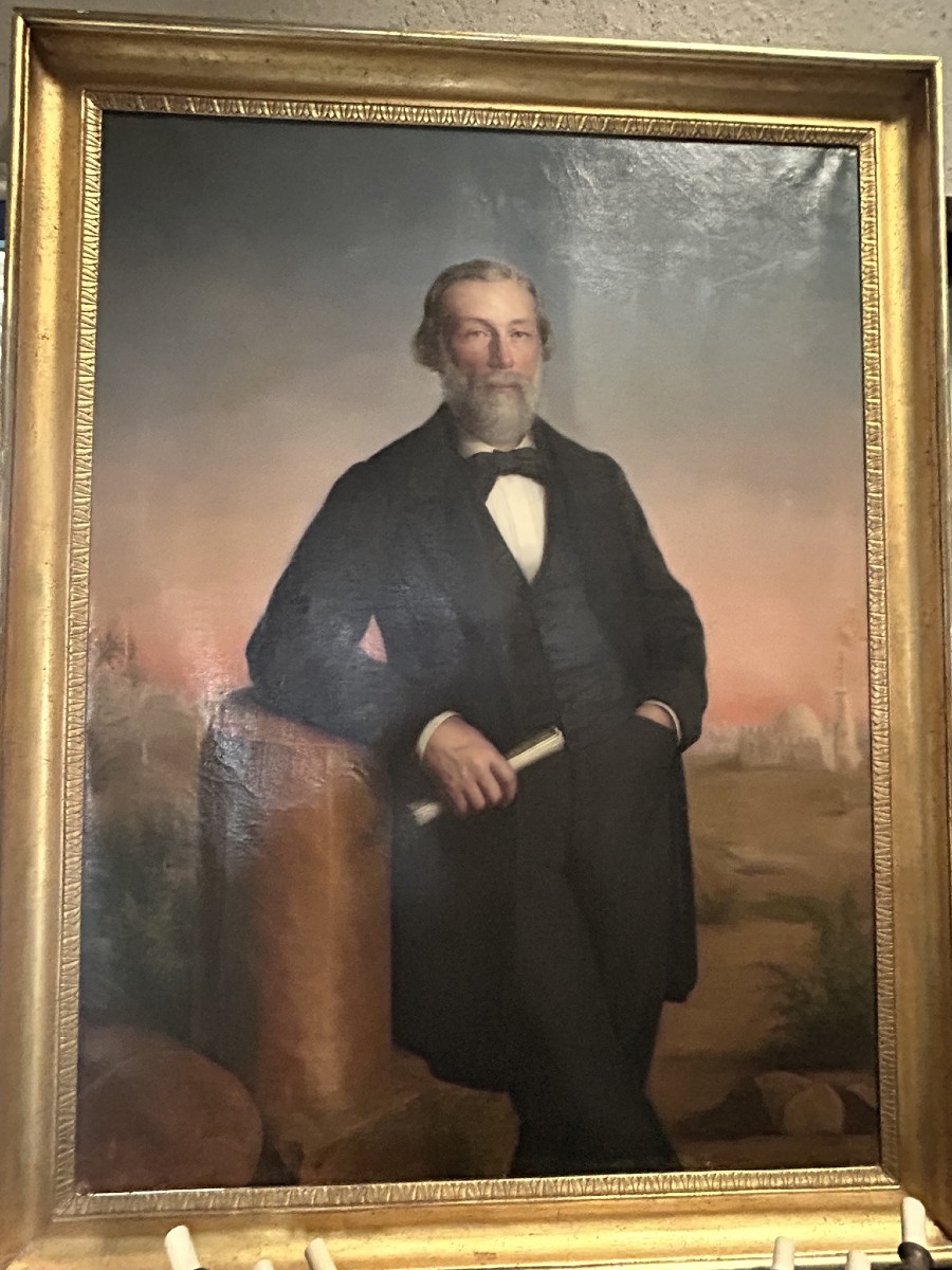 RITRATTO DI DIPLOMATICO FRANCESE IN ORIENTE FIRMATO E DATATO P. DANGIERS GOUJON 1866 