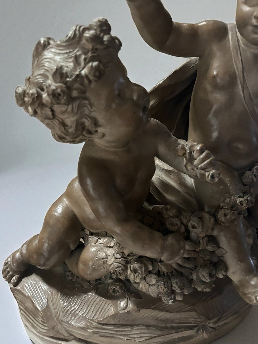 SCULTURA IN TERRACOTTA RAFF. GIOCO DI PUTTI-photo-2