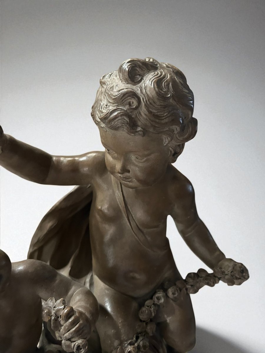 SCULTURA IN TERRACOTTA RAFF. GIOCO DI PUTTI-photo-3