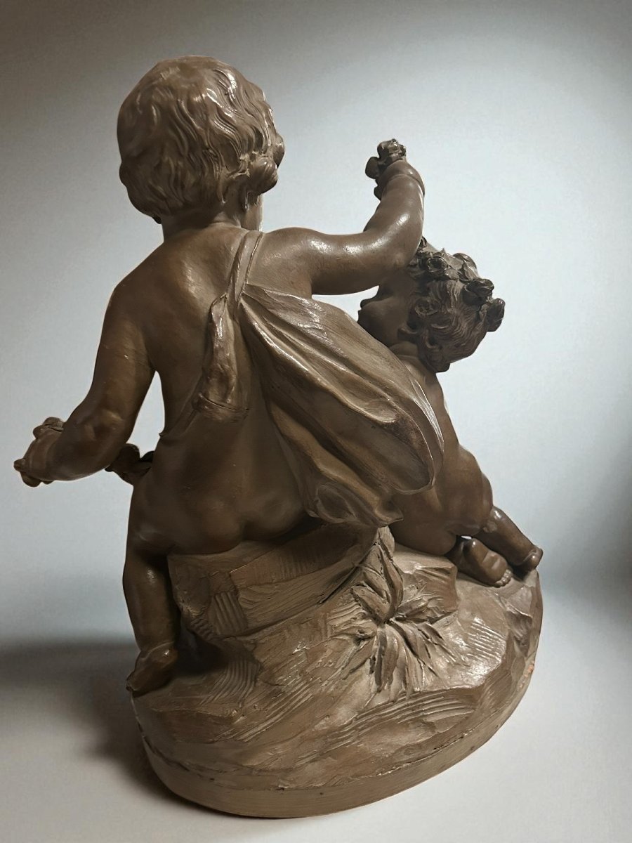 SCULTURA IN TERRACOTTA RAFF. GIOCO DI PUTTI-photo-4