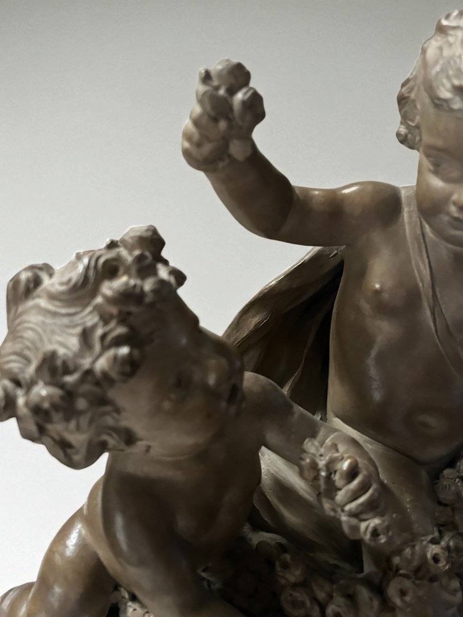SCULTURA IN TERRACOTTA RAFF. GIOCO DI PUTTI-photo-4