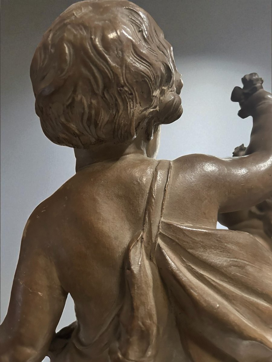 SCULTURA IN TERRACOTTA RAFF. GIOCO DI PUTTI-photo-6