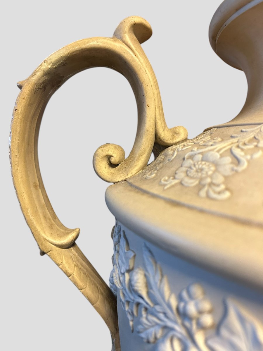 VASO IN PORCELLANA CON DECORI NEOCLASSICI (VECCHIE RIPARAZIONI) XIX SEC-photo-2