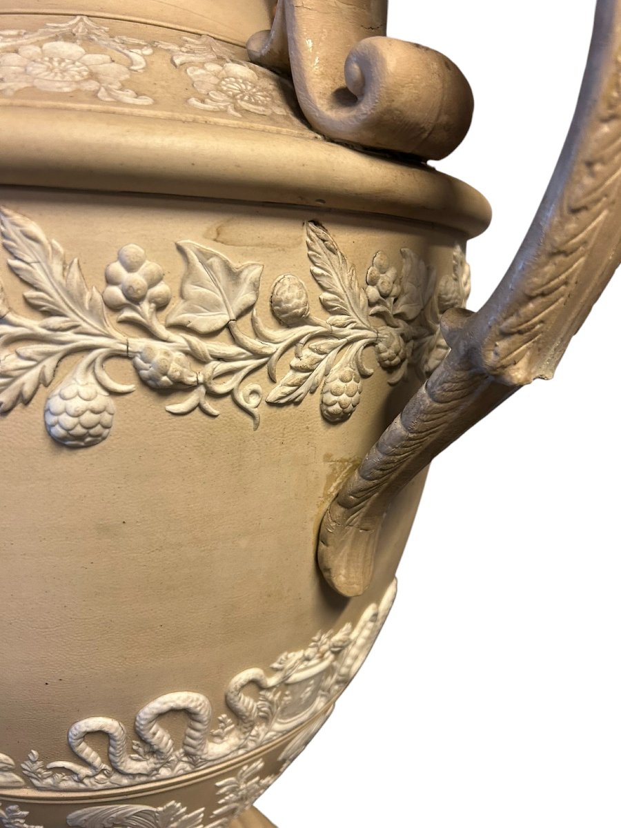 VASO IN PORCELLANA CON DECORI NEOCLASSICI (VECCHIE RIPARAZIONI) XIX SEC-photo-5