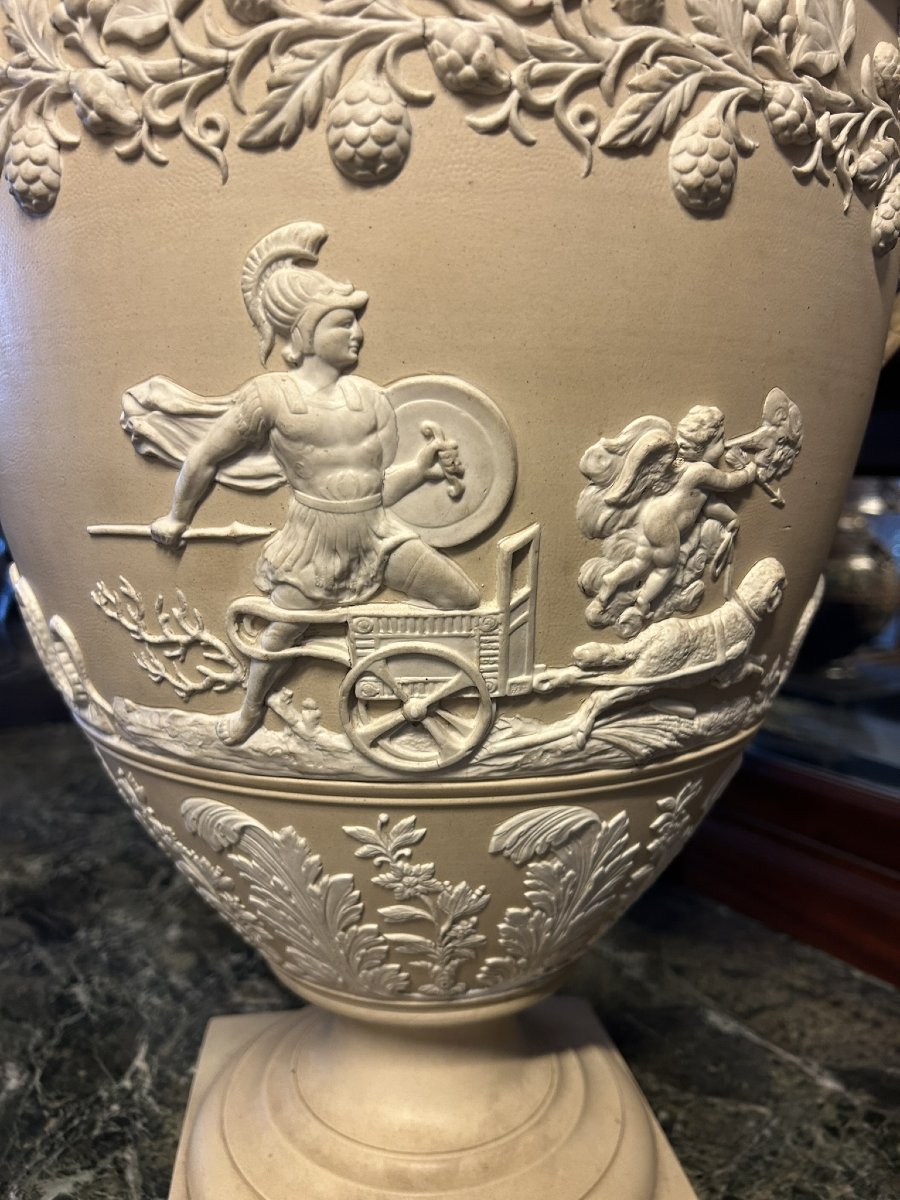 VASO IN PORCELLANA CON DECORI NEOCLASSICI (VECCHIE RIPARAZIONI) XIX SEC-photo-8