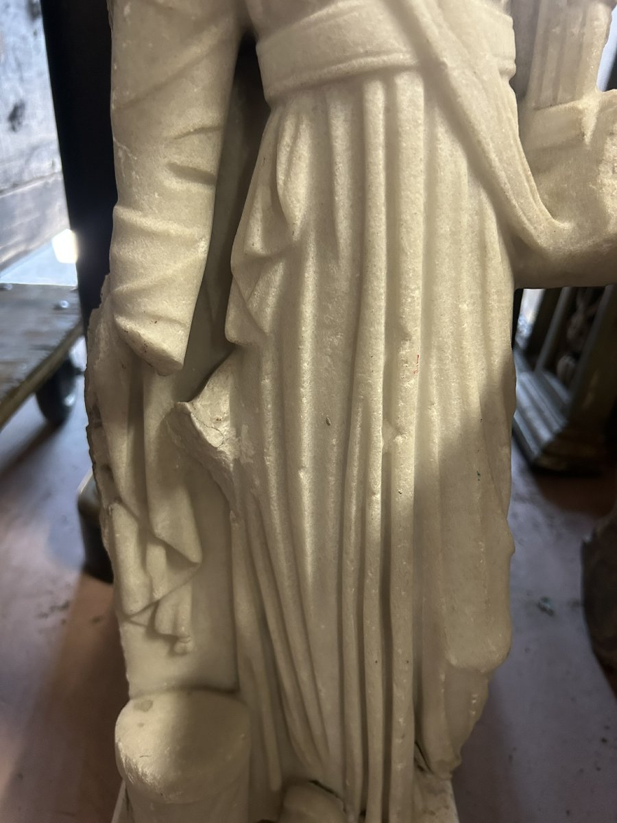 STATUA IN MARMO BIANCO - COPIA DALL'ANTICO-photo-2
