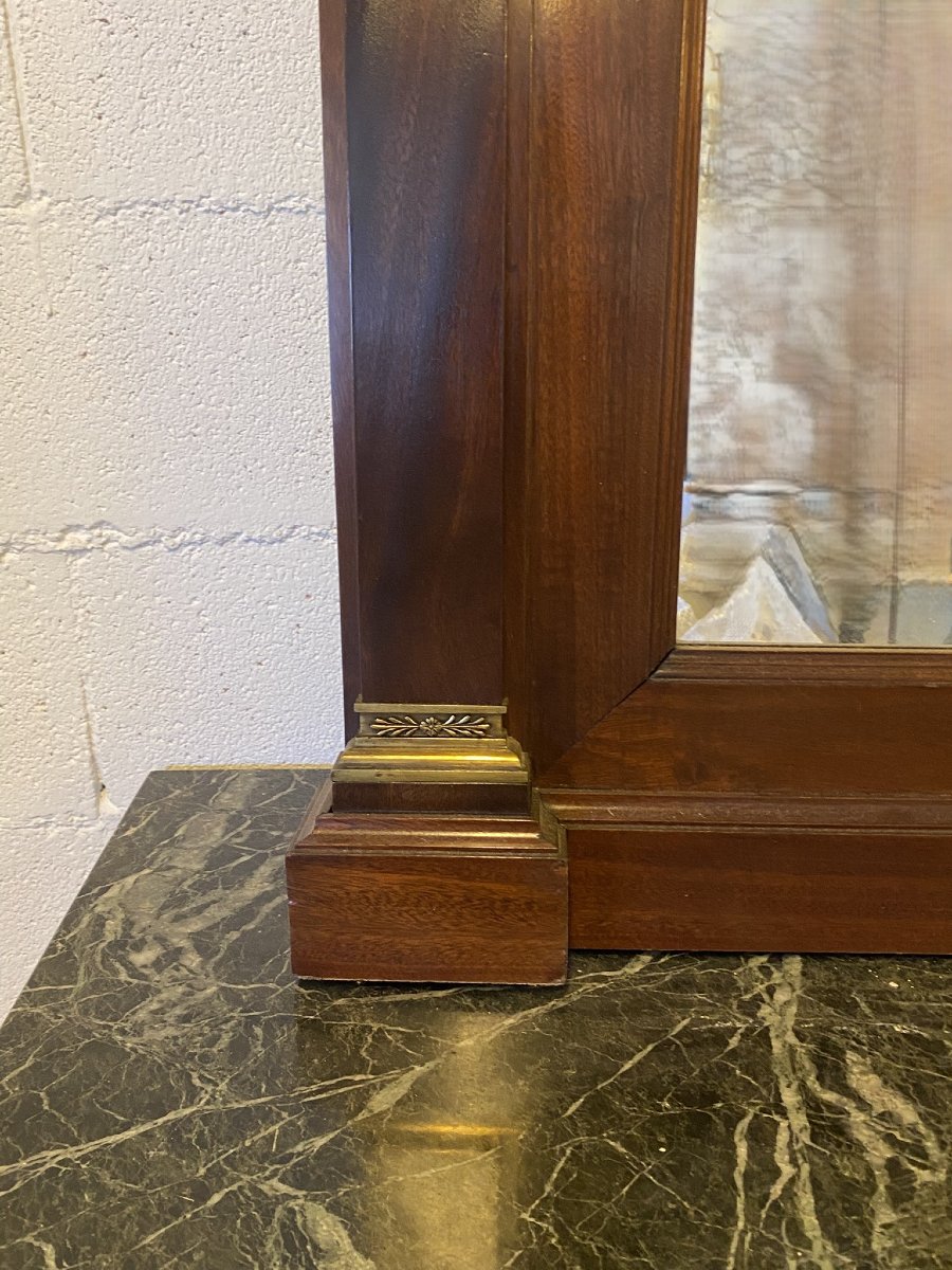 CONSOLLE CON SPECCHIERA IN STILE IMPERO (1880) IN MOGANO CON APPLICAZIONI IN BRONZO -photo-5