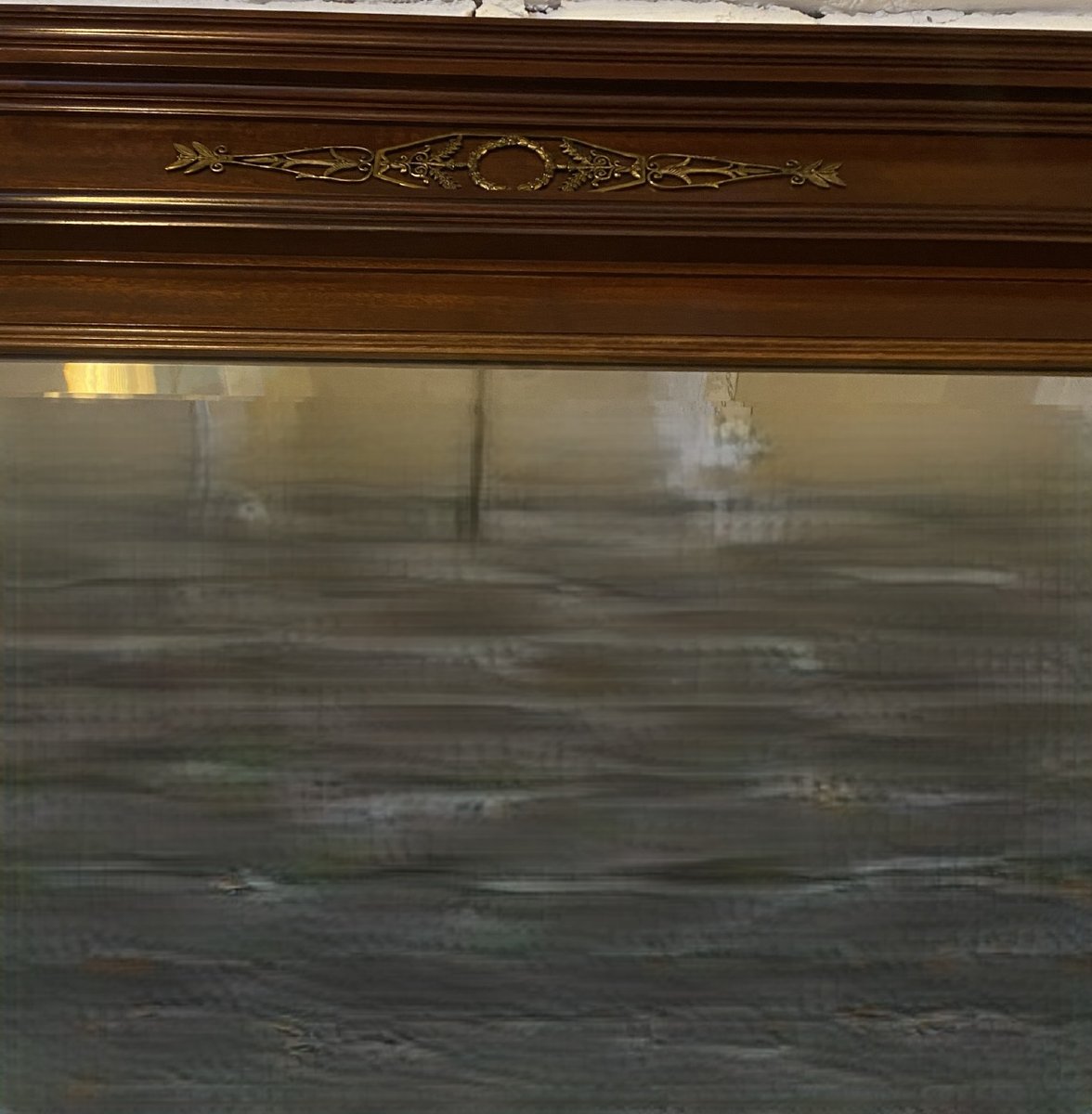 CONSOLLE CON SPECCHIERA IN STILE IMPERO (1880) IN MOGANO CON APPLICAZIONI IN BRONZO -photo-8