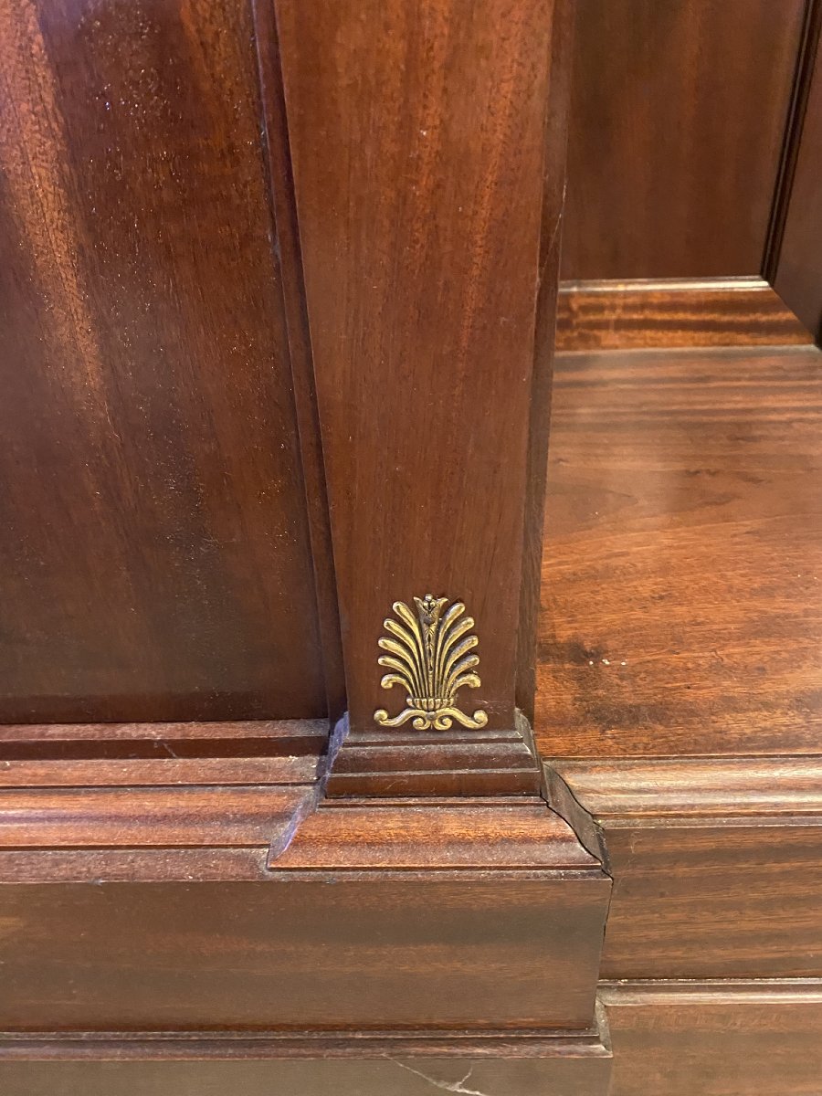 CREDENZA IN STILE IMPERO (1880) IN MOGANO CON APPLICAZIONI IN BRONZO-photo-8
