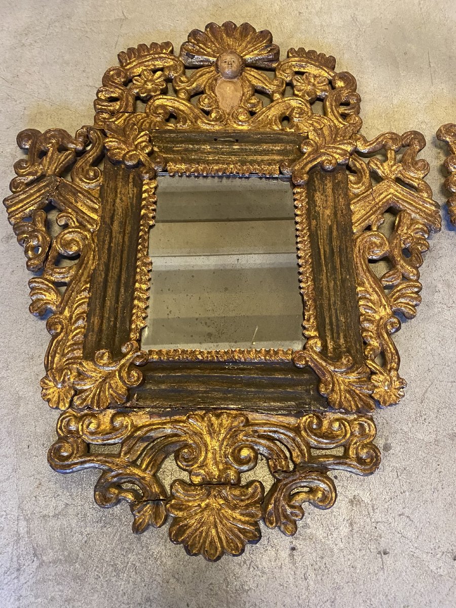 COPPIA DI SPECCHIERE IN LEGNO DORATO -photo-3