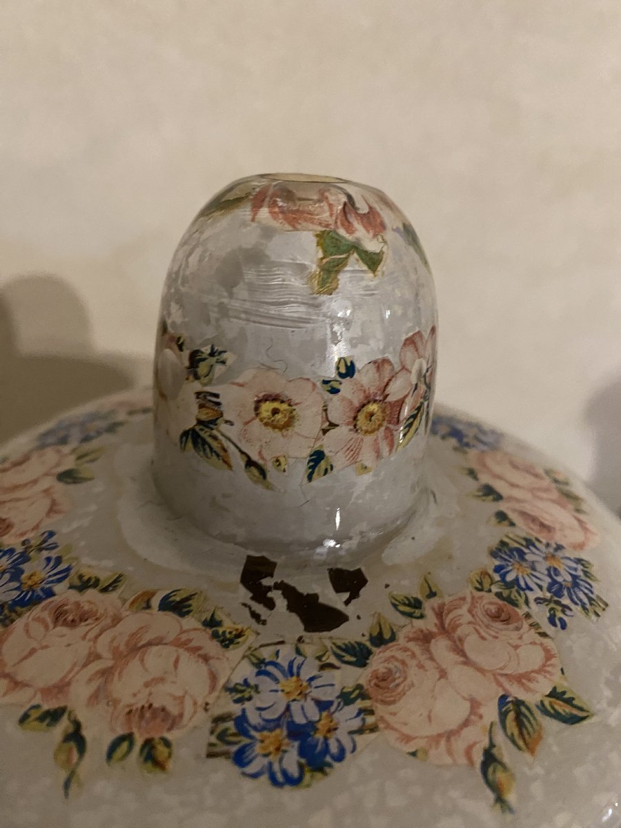 COPPIA DI VASI IN VETRO DIPINTO-photo-4