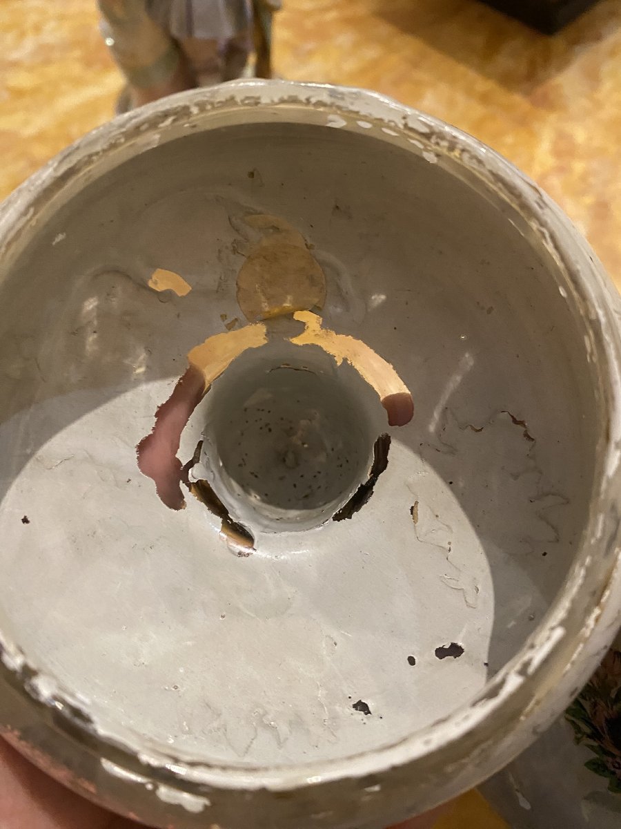 COPPIA DI VASI IN VETRO DIPINTO-photo-8