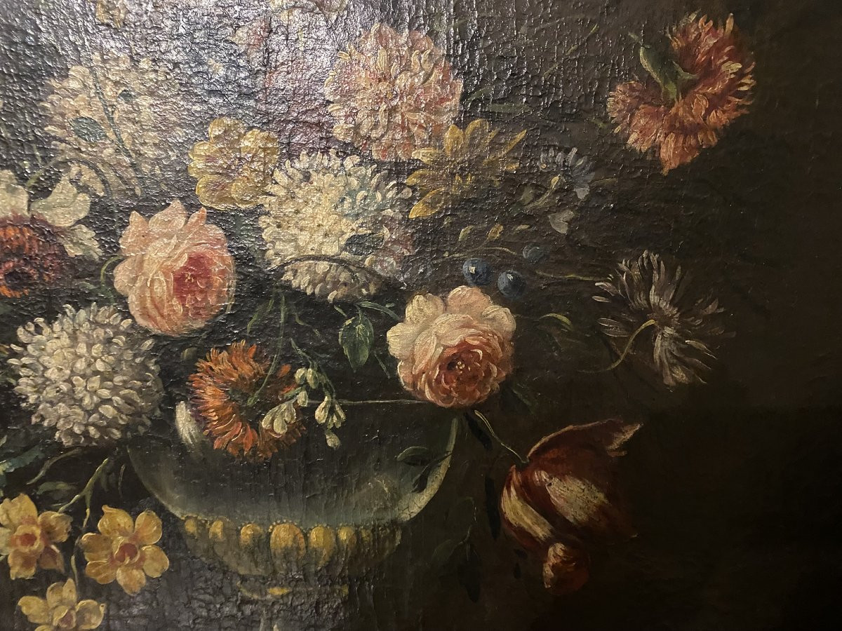 QUADRO RAFFIGURANTE VASO DI FIORI - SCUOLA ITALIANA XIX SECOLO-photo-3