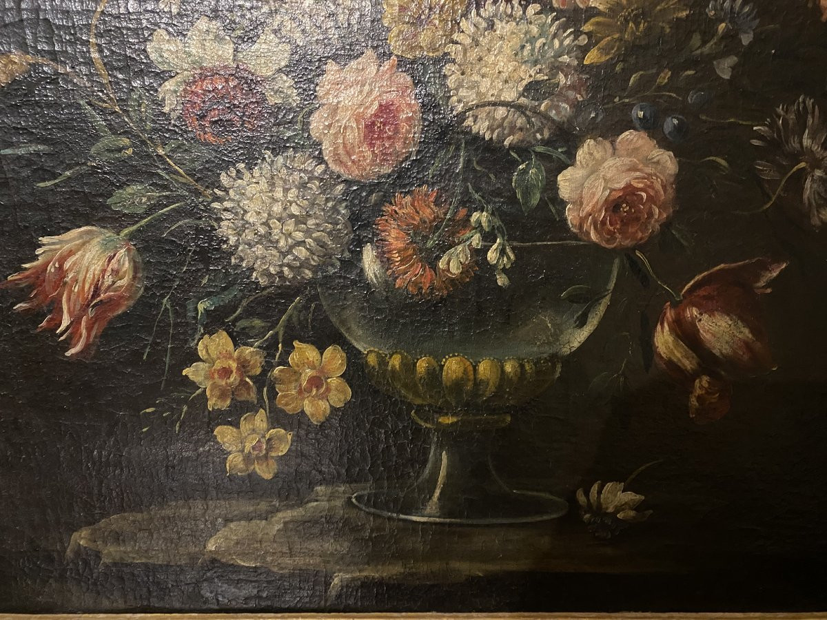 QUADRO RAFFIGURANTE VASO DI FIORI - SCUOLA ITALIANA XIX SECOLO-photo-2