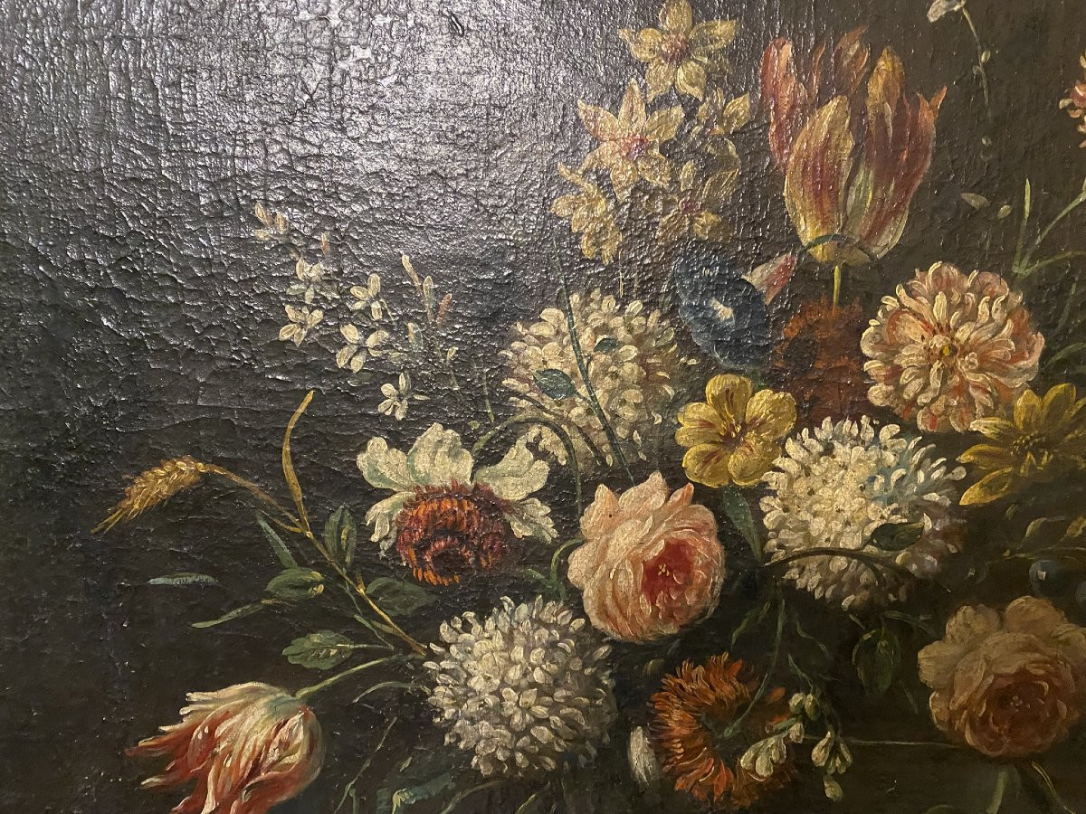 QUADRO RAFFIGURANTE VASO DI FIORI - SCUOLA ITALIANA XIX SECOLO-photo-4