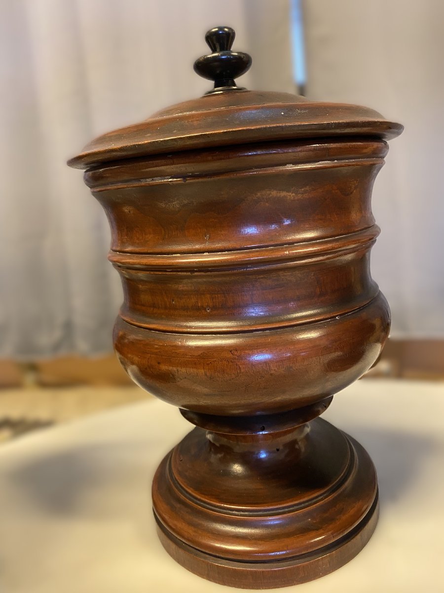 COPPIA DI VASI DA TABACCO IN LEGNO -photo-4