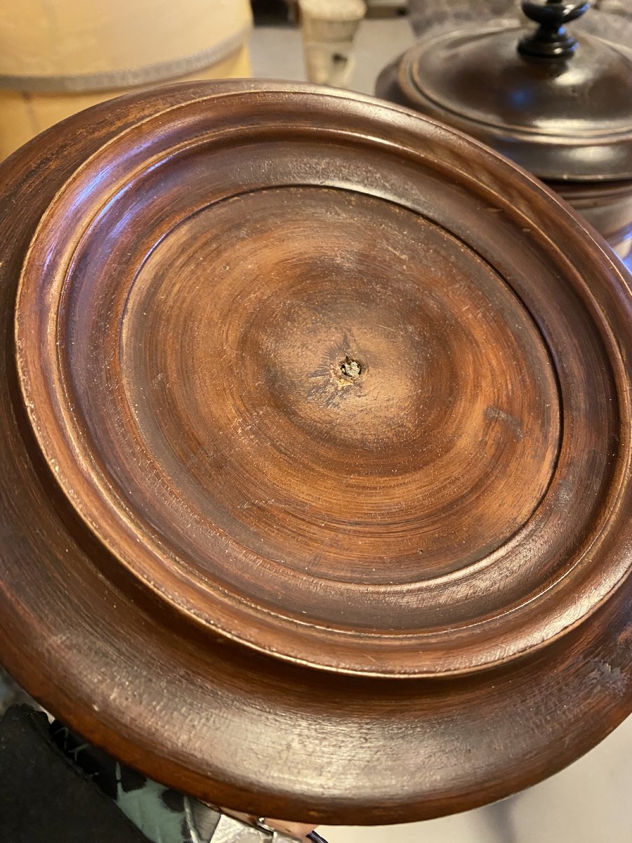 COPPIA DI VASI DA TABACCO IN LEGNO -photo-6