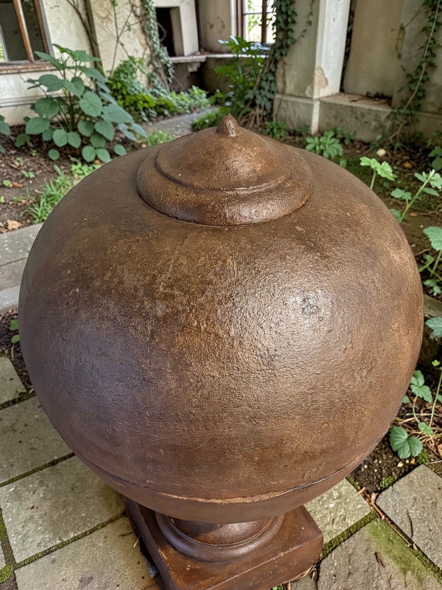 COPPIA DI GRANDI VASI DA GIARDINO SU PIEDISTALLO DI GUSTO  ROMANO -photo-2