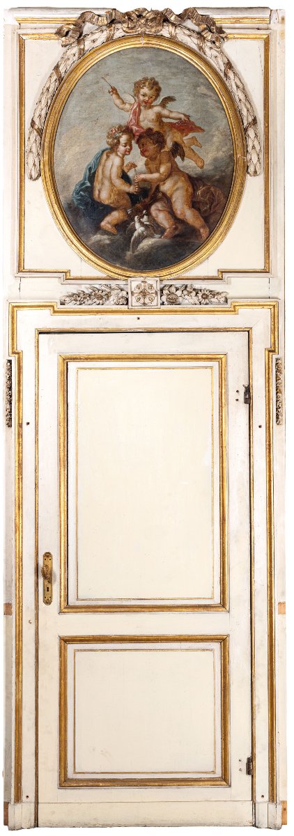 COPPIA DI PORTE LACCATE XIX SECOLO-photo-2