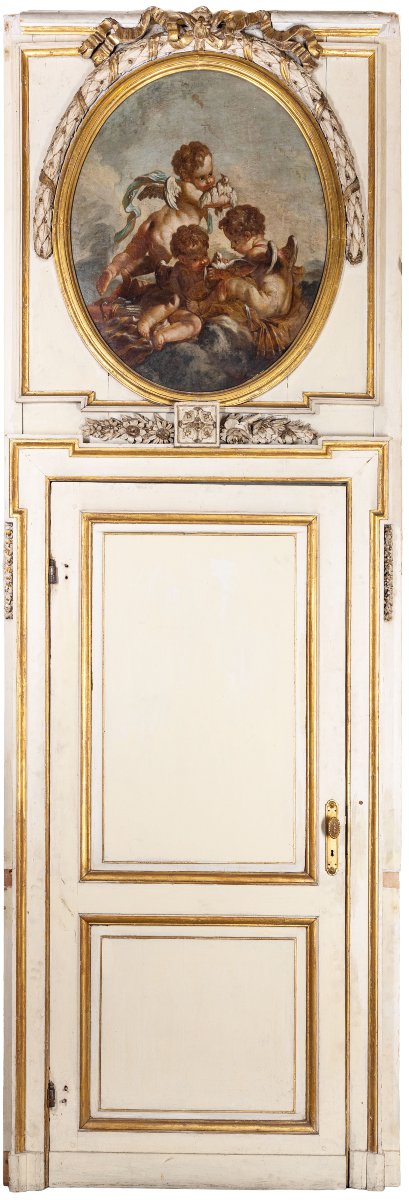 COPPIA DI PORTE LACCATE XIX SECOLO-photo-3