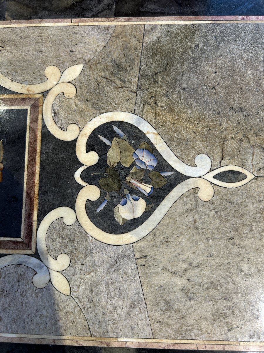 PIANO IN MARMO E PIETRE DURE A MOTIVI FLOREALI-photo-5