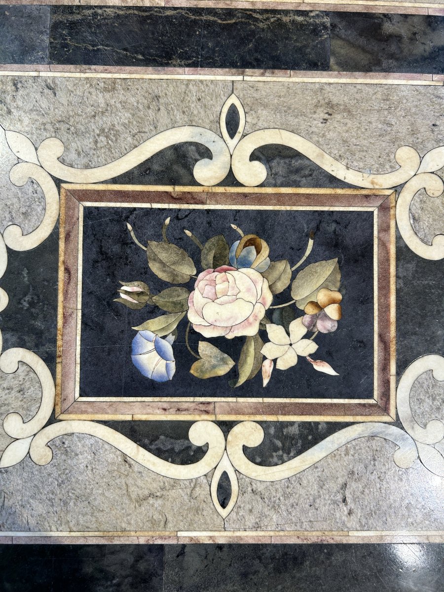 PIANO IN MARMO E PIETRE DURE A MOTIVI FLOREALI-photo-6