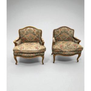COPPIA DI MARQUISE IN LEGNO DORATO