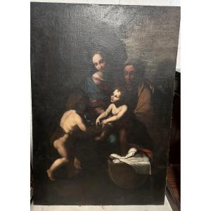 DIPINTO RAFFIGURANTE MADONNA CON BAMBINO SAN GIOVANNINO E SANTA ELISABETTA