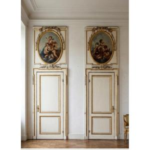COPPIA DI PORTE LACCATE XIX SECOLO