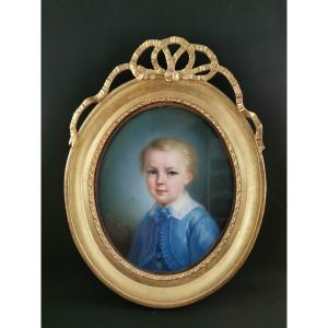 Young Boy, Pastel Medallion Louis XVI Style